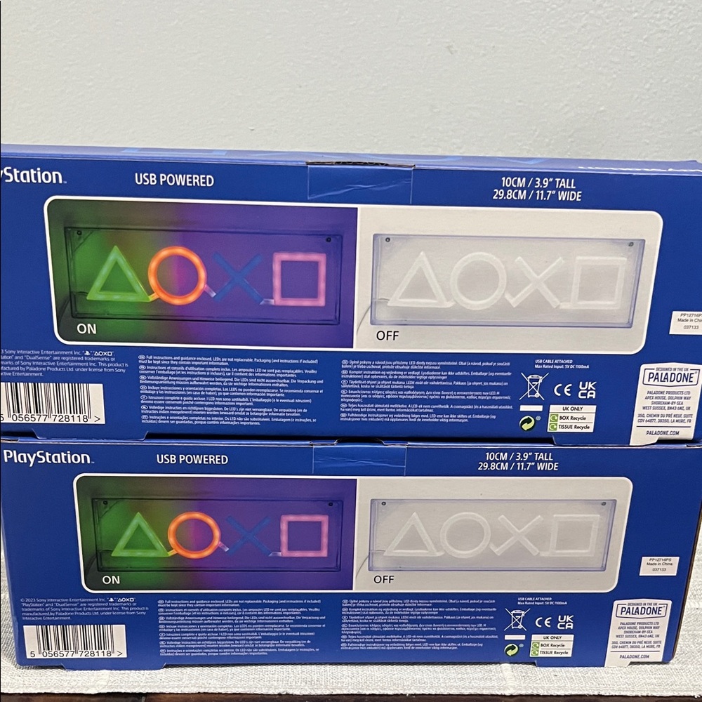 Brand new, 2 pack Paladone Sony PlayStation Icons LED Neon Light - Multicolor - Picture 2 of 8